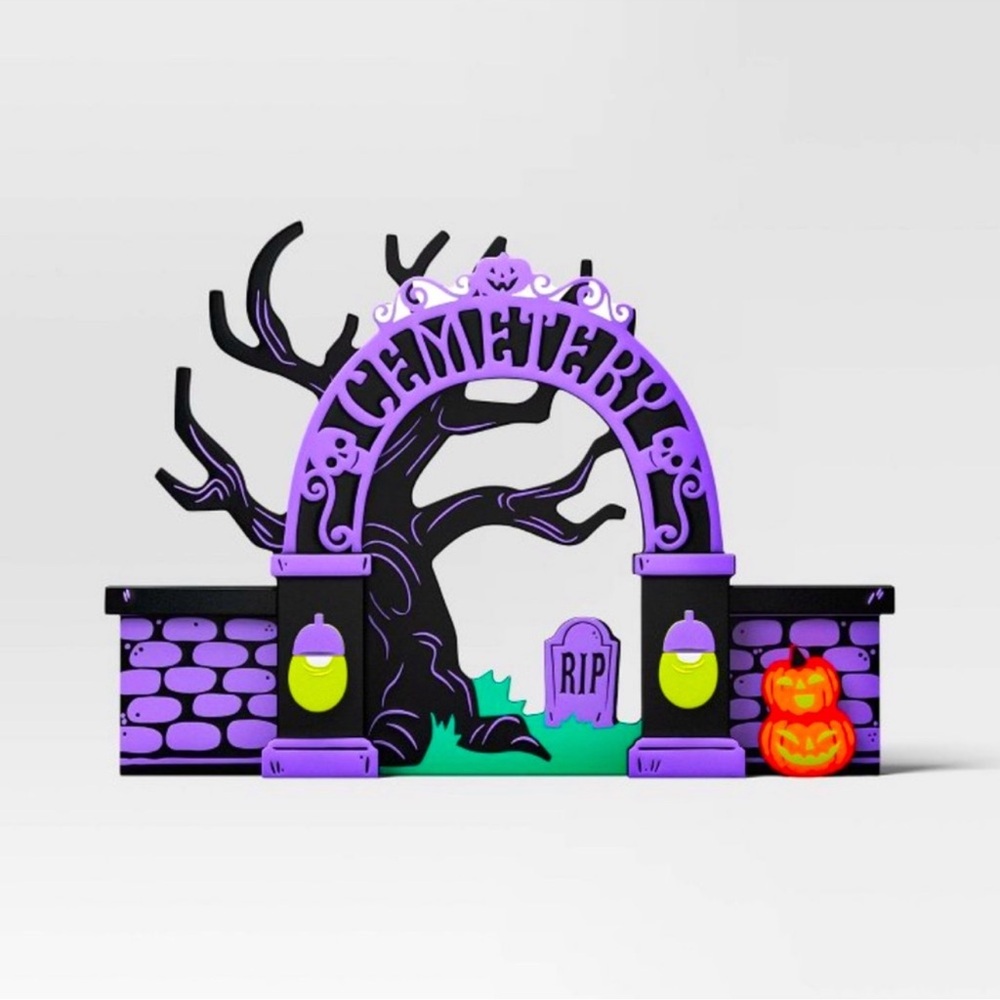 Target Hyde & EEK! Halloween Purple & Black Cemetery Decoration